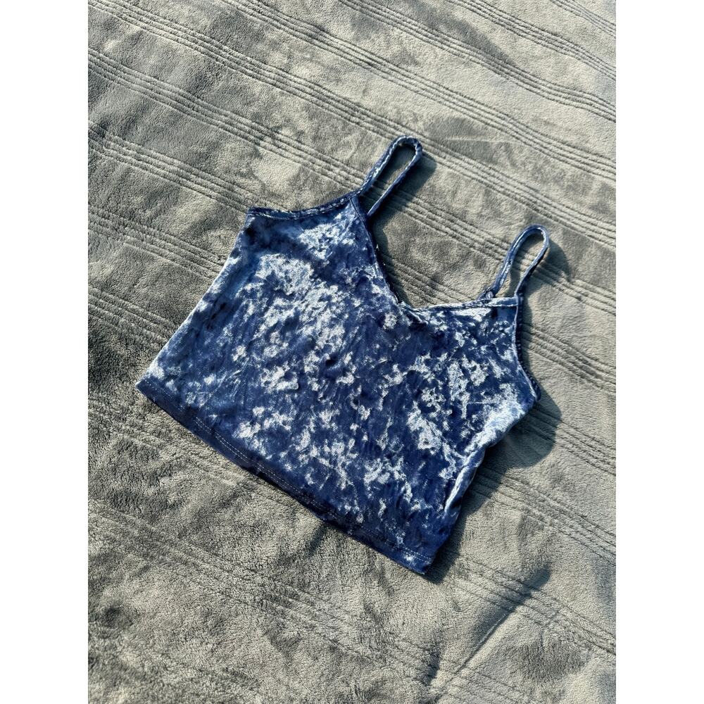 Forever 21 Blue Velvet Crop Top Tank Women's Small - Picture 4 of 10